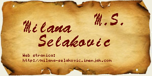 Milana Selaković vizit kartica